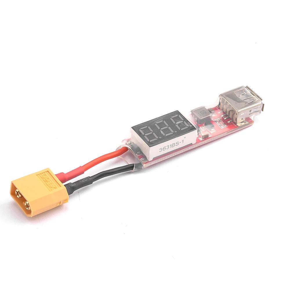 2S-6S Lipo Lithium Battery XT60 / T Plug To USB Charger Converter With Voltage Display Adapter Board For Protect Phone Features