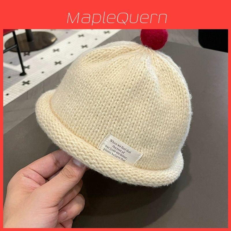 Kids Knitted Brim Hat With Warmth For Autumn Winter Baby Beanies For Toddlers