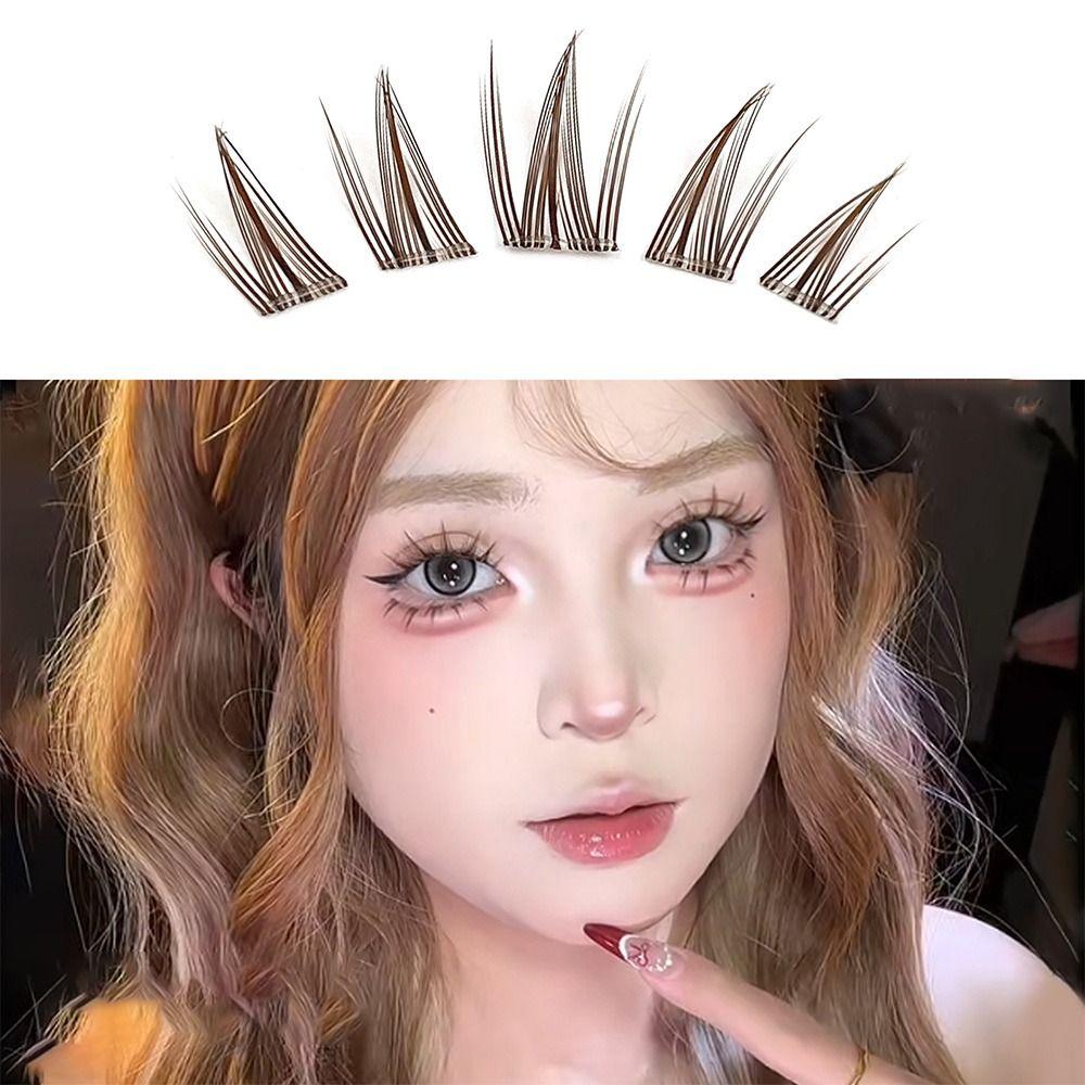 

40PCS Natural Realistic Individual Lashes Clear Band Sunflower Lashes Cluster Lashes for Women