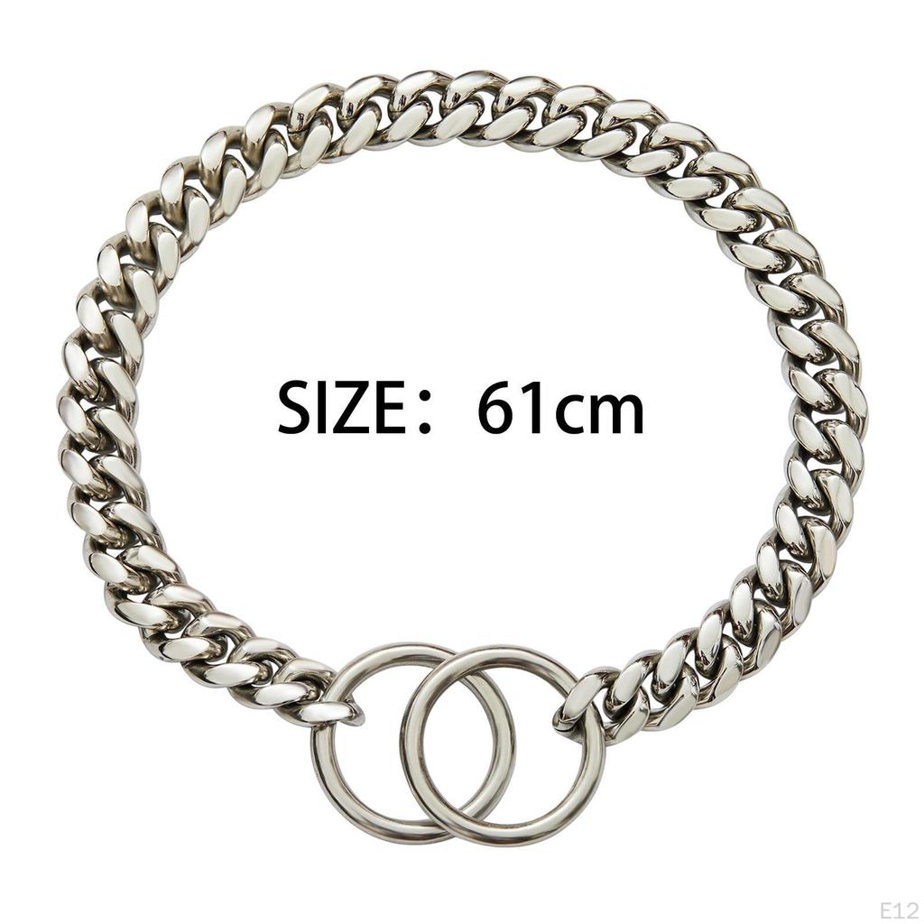 Large Dog Chain Collar Training Stainless Steel Chew Proof Necklace Choker