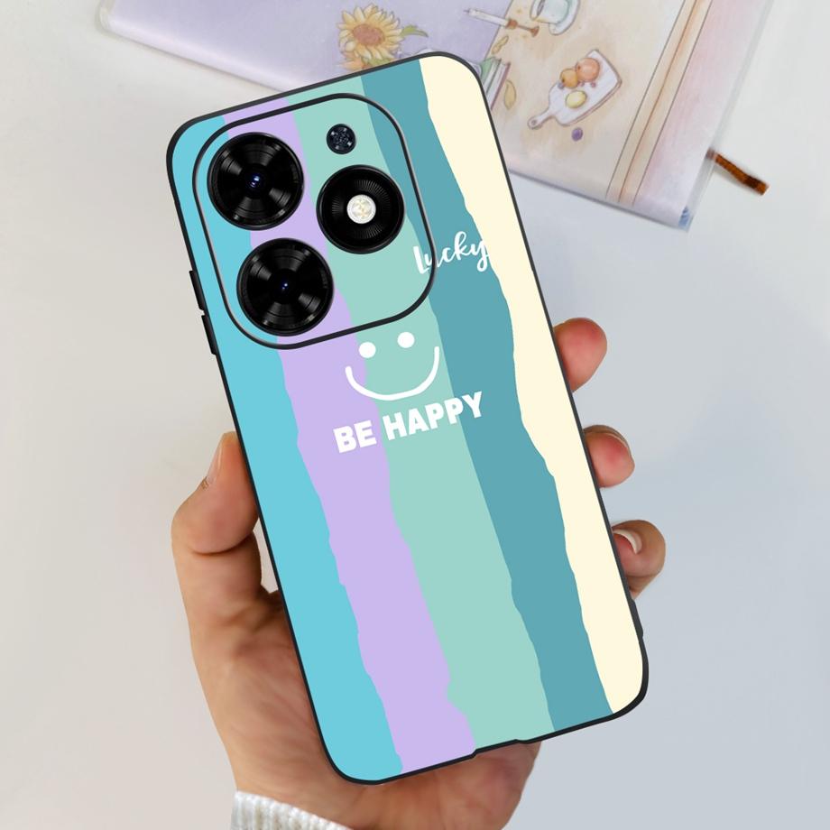 For Tecno Spark Go 2024 Cover Case Ultra Slim Soft TPU Bumper Shell On Infinix Hot 40i Hot 40 Pro Hot40 Fundas Painting Cartoon