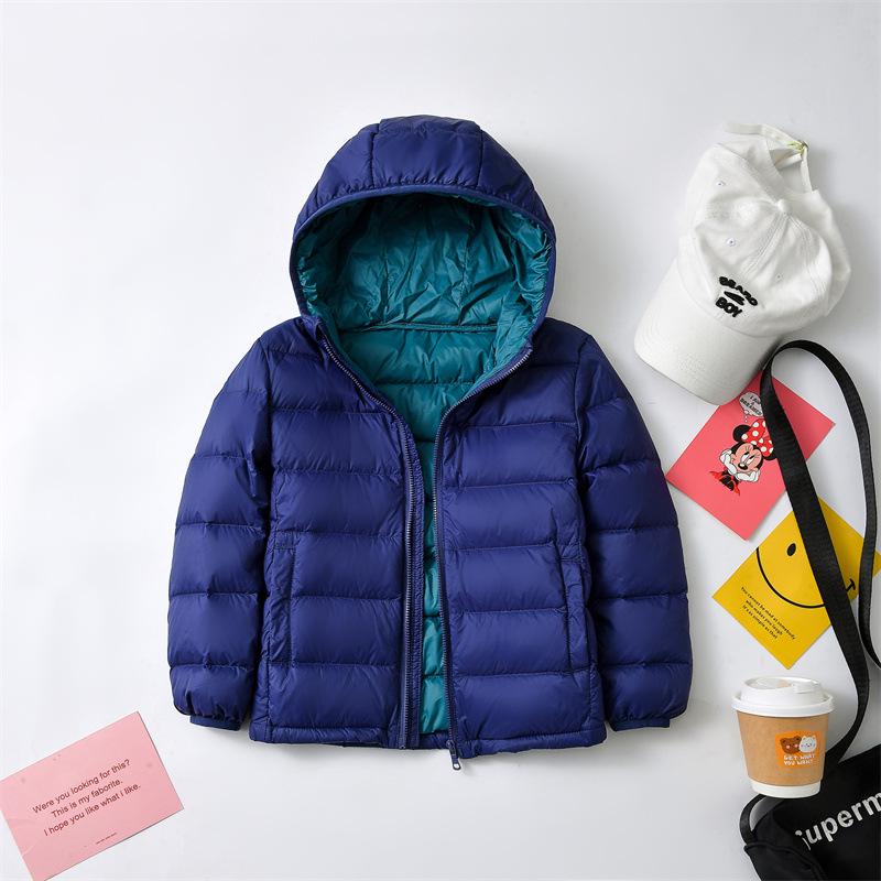 Kids  Hooded Lightweight Down Jacket - 90% Down, Autumn & Winter Collection for Boys & Girls 110 cm тёмно-синий