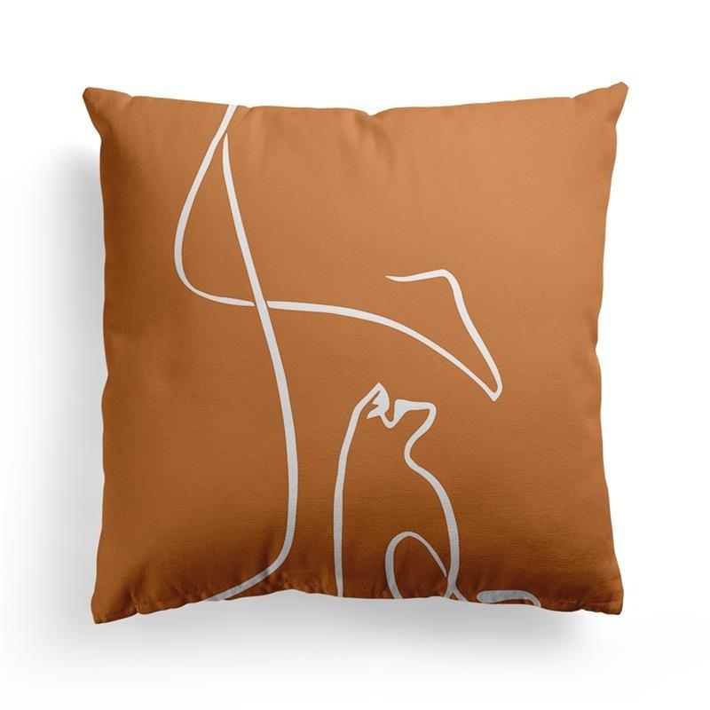 Orange Geometric Sofa Throw Pillow Cover Dormitory Decoration Office Living Room Home Pillow Cover