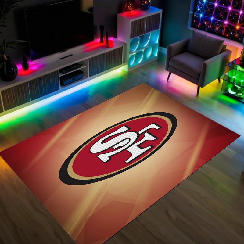 San Francisco 49ers Design Kristall Samt Teppich Gemütlich Nicht?Rutschfester Teppich mit Aufdruck für Schlafzimmer Wohnzimmer Eingang