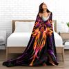 Abstract Fire Pattern Area Blanket with Black Background,   Blanket Blanket, Suitable for Use In the Bedroom, Living Room, On the Sofa