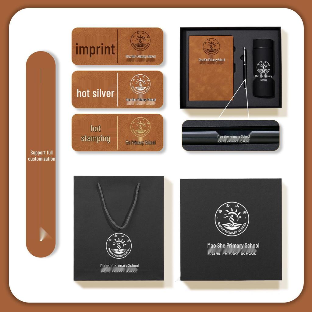 Elegant Retro Notebook & Thermos Set: Premium Gift Box for Business Meetings