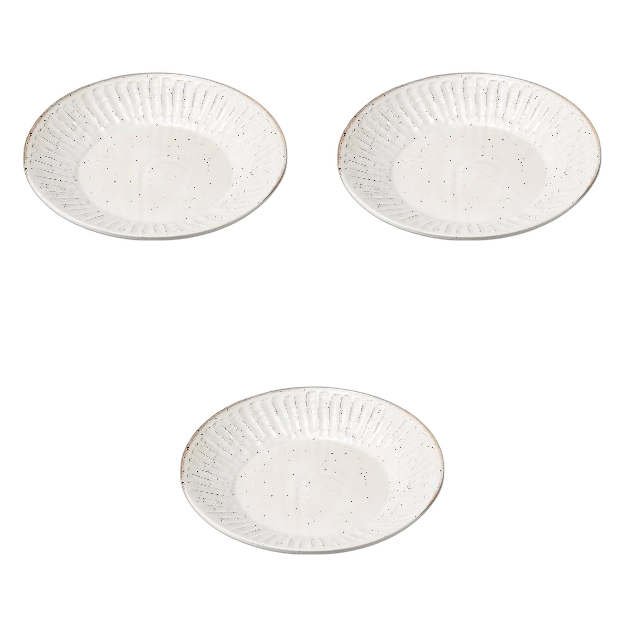 

Set of 3 Kohiki Sawed 8.0 Plates [23.9 x 3.7cm] | Medium Ceramic Plates by Setomonohonpo
