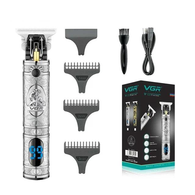 Cordless 0 Zero Gapped Original Vintage Machine All Metal LED Hair Cut Clipper T9 Switch Trimmer Barber Gold Silver Men's Shaver