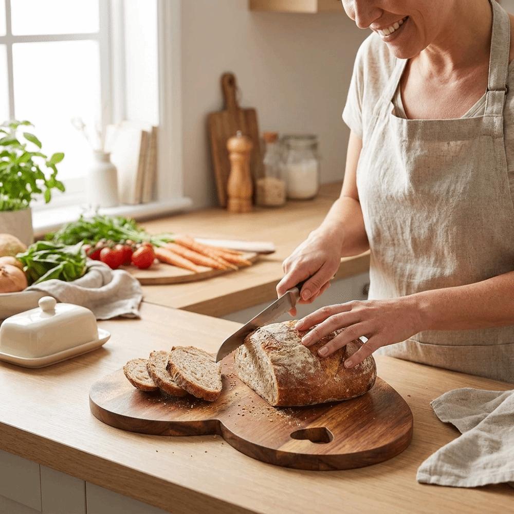Solid Wood Heart-Shaped Cutting Board Natural Bread Plate Wooden Chopping Blocks  Parties
