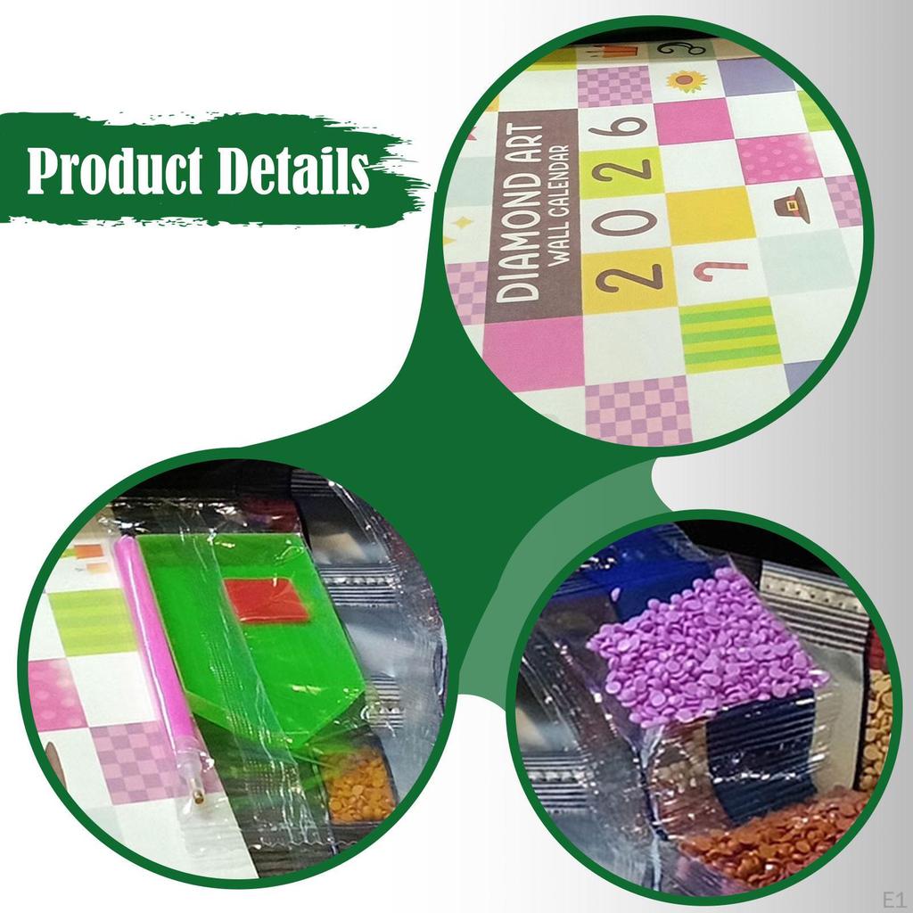 DIY Art Calendar with to Do List Stylish Housewarming Gift Diamond Painting Kit for