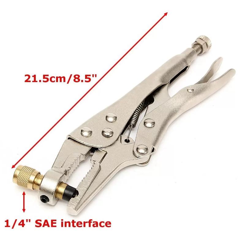 Refrigerant Recovery Clamp for AC Tube Locking - Steel Pliers Tool for Refrigeration Repair & Welding (Durable, Precision Fit)