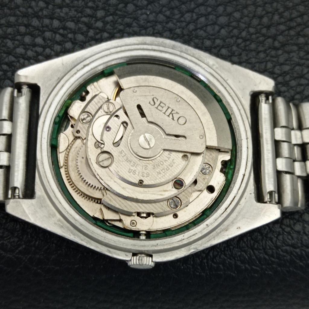 GENUINE VINTAGE SEIKO 5 AUTOMATIC 6319A JAPAN MENS BLACK DIAL WATCH a702618-1 R209-a702618