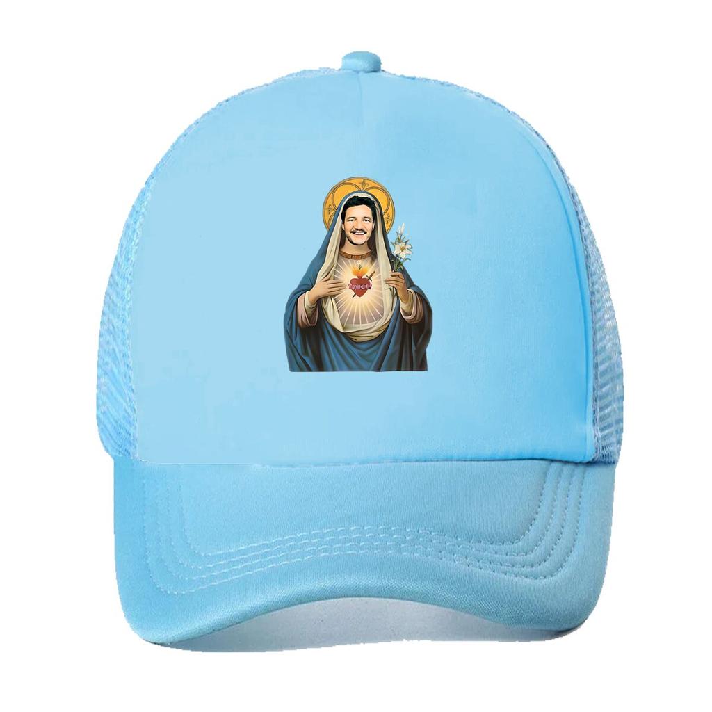Religious Figure Parody Art Fashion Mesh Baseball Cap Breathable Casual  Hats Outdoor For Unisexs And Womens