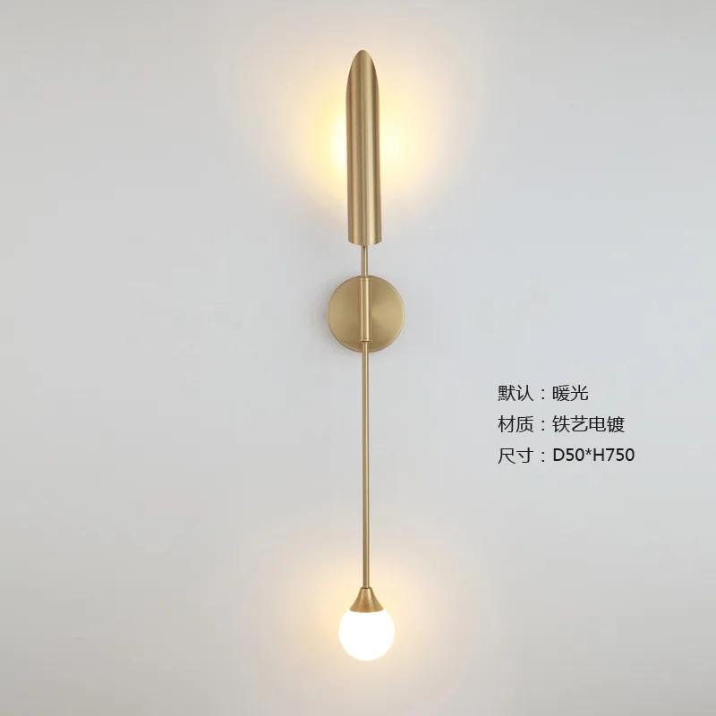 Modern Wall Lamp Golden Hotel G9 for Bedroom Wall Lights Bedside Lamp Study Light Luxury Aisle Living Room Warm Wall Lighting
