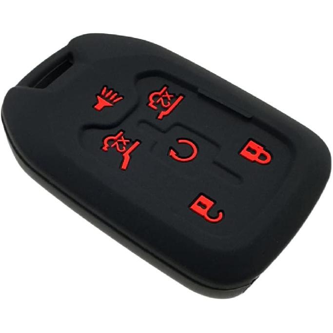 Silicone Rubber Key Fob Cover Compatible with 2014-2021 Chevrolet Suburban Tahoe GMC Yukon Yukon XL HYQ1AA
