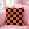 Classic Checkered Square Cushion Cover Linen Pillowcase Cover Soft Decor for Sofa Home Room