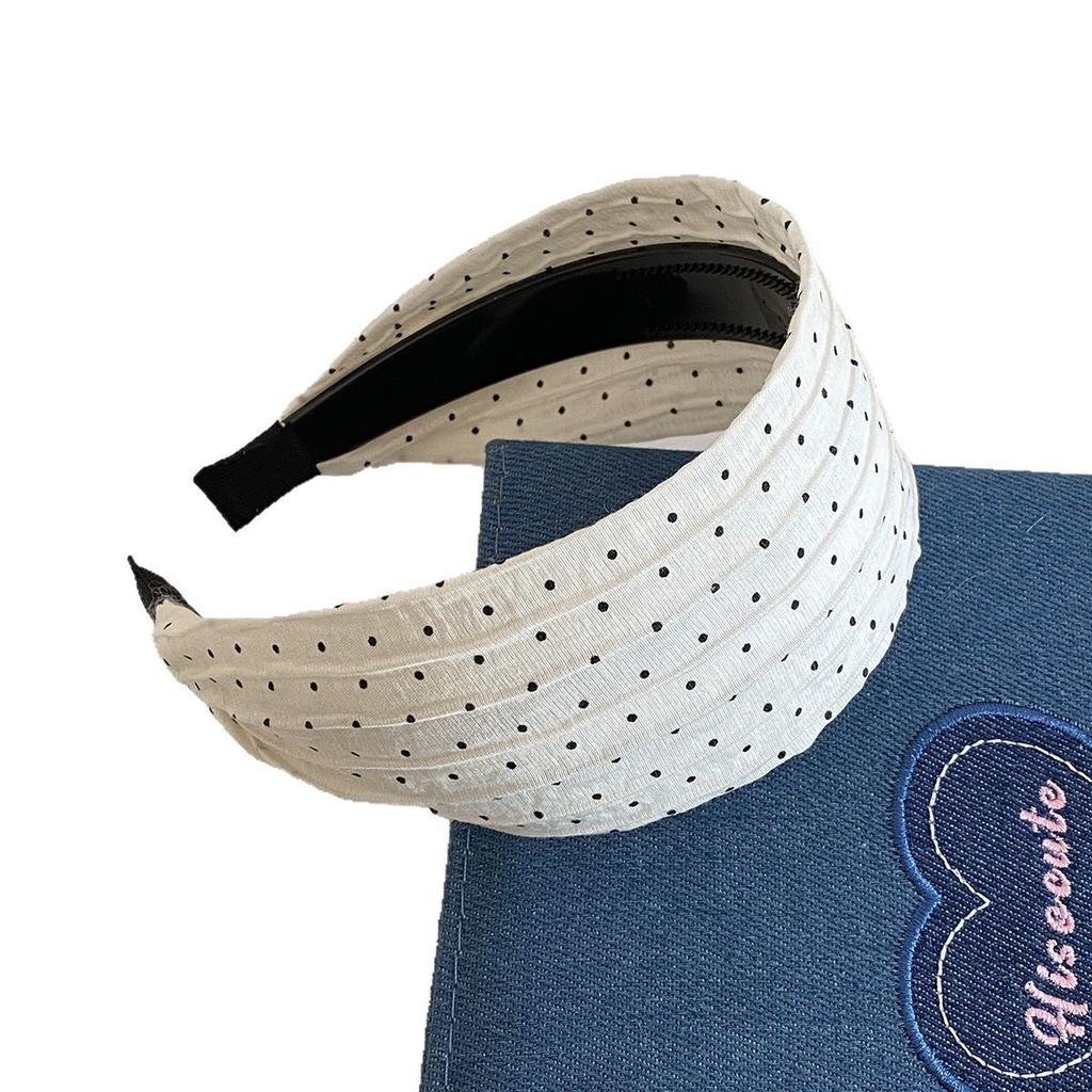 Korean Spring and Summer Fresh Wide-edged Polka Dot Headband Women's  New Pressure Hairpin Fashion Headband Hair Accessories