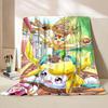 Pokemon Jirachi Cartoon Flannel Fluffy Blanket for Home Bedroom Bed Sofa Office Children Cover Adult Soft Blanket Baby Cute Gift