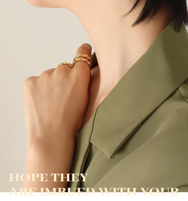 18K Gold Plated Titanium Steel Wave Hoop Earrings