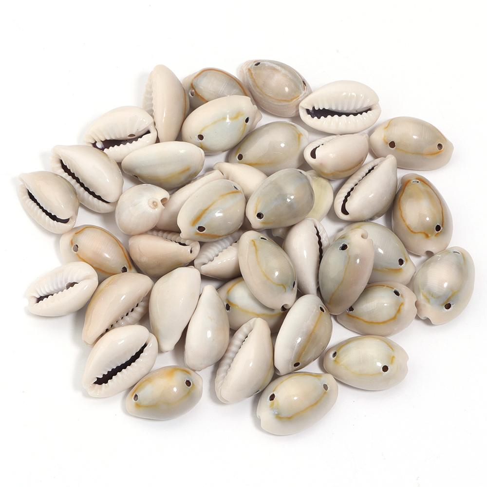 50Pcs 11x16mm Natural Shell Shaped Beads For Jewelry Making Mini Pendant DIY Handmade Necklace Phone Chain Gift Accessories