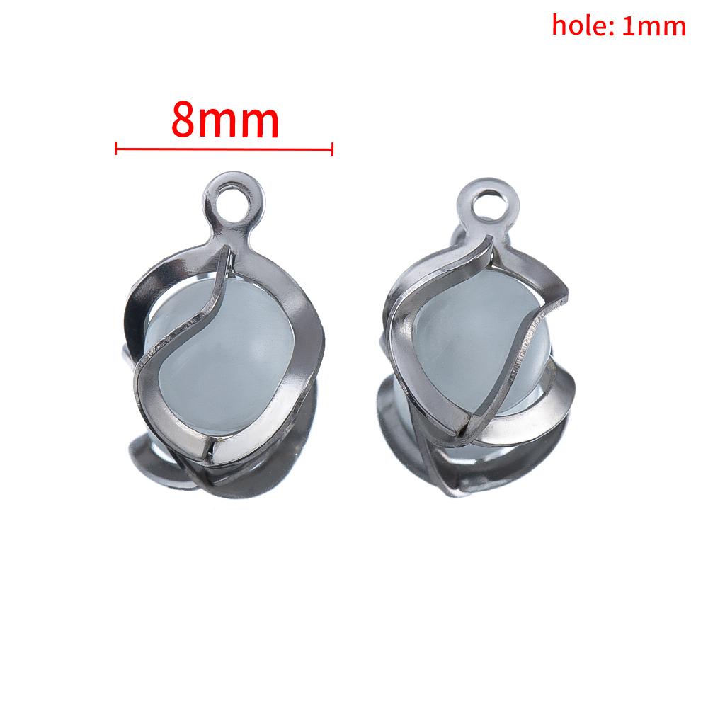 

10pcs Stainless Steel Metal Wrap Natural Stone Charms For Jewelry Making DIY Earrings Necklace Pendants Jewelry Finding Supplies 10pcs