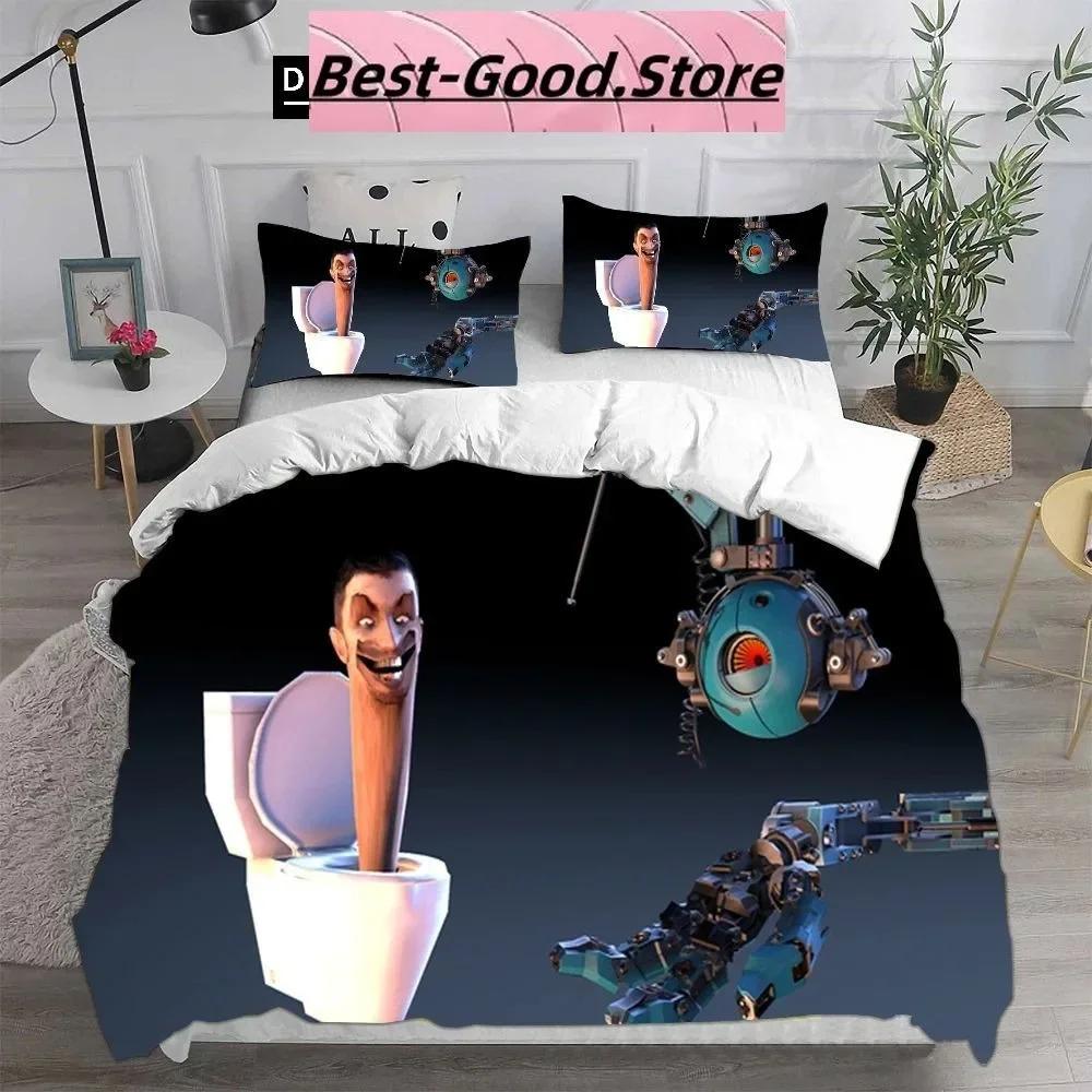 3D Fashion Game Skibidi Toilet Arale Bedding Set Print With Pillowcase Bed Duvet Cover Soft Single Double Queen Super King Size