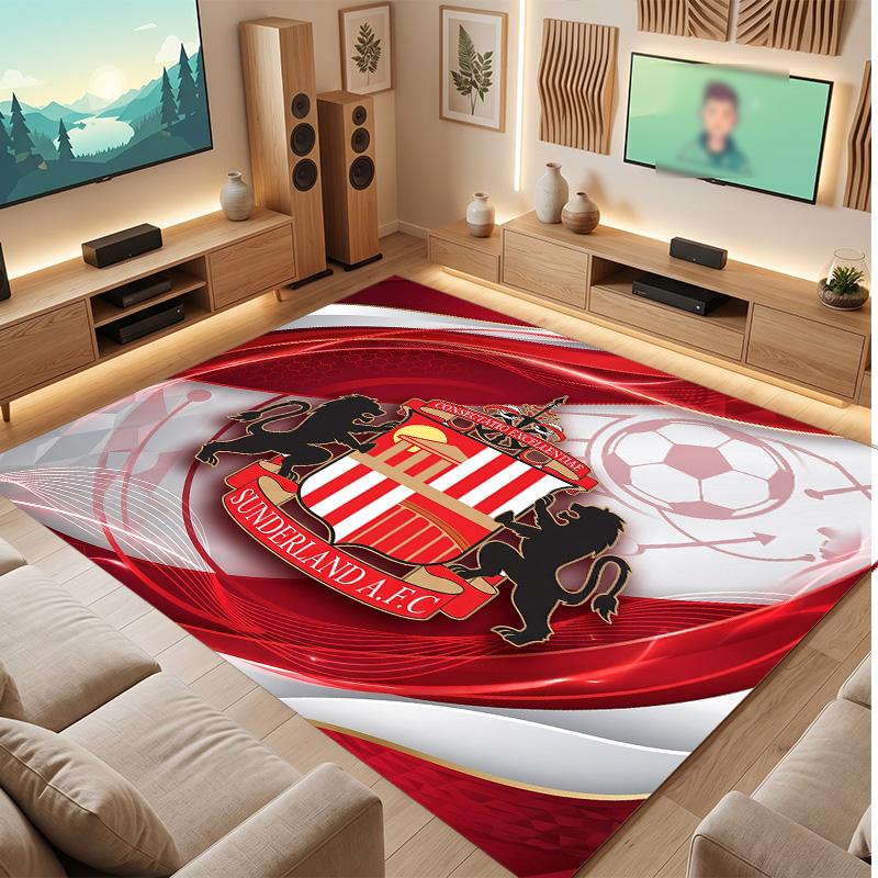 Tappeto in Velluto di Cristallo con Stampa del Sunderland Football Club, Comodo Assorbente d'Acqua Antiscivolo Tappeto per Pavimenti Interni