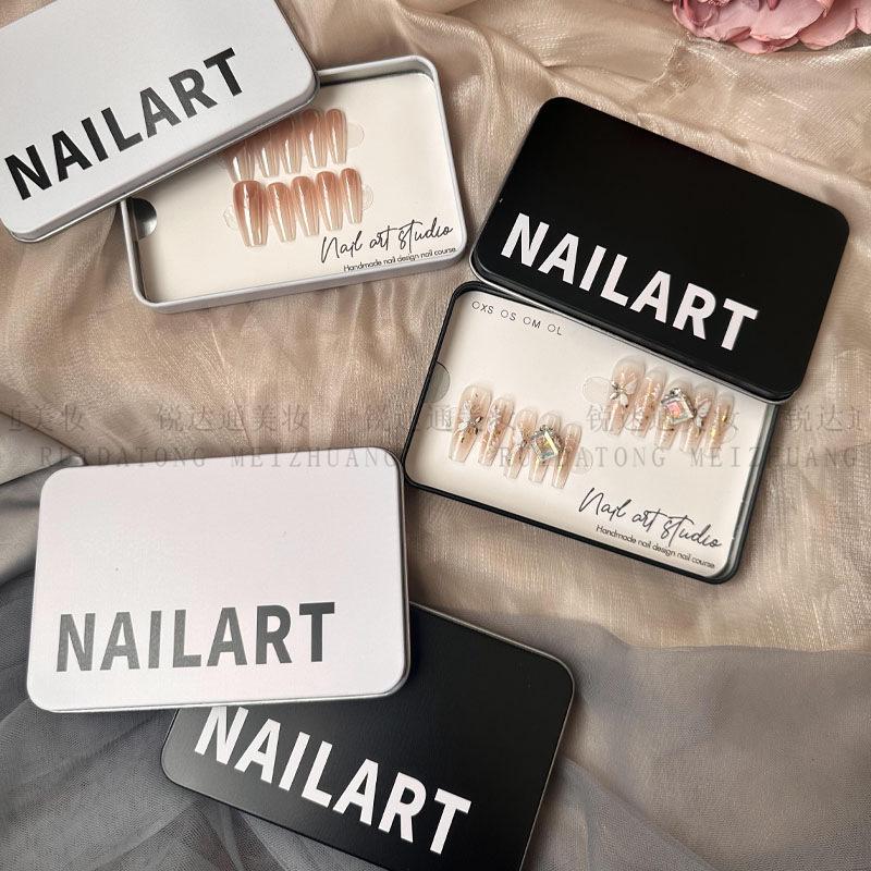 Nail Art Luxury Iron Storage Box for Handmade Press-On Nails