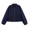 2025 Autumn/Winter Plus-Size Women's Stand-Up Collar Bomber Jacket - European/American Style