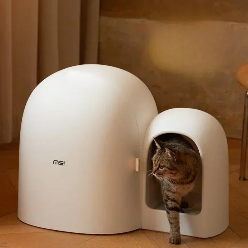Corridor Style Cat Toilet Odor Prevention Prevention Cat Bedpans Fully Enclosed Cat‘s Litter Box Safety Material Pet Supplies
