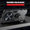 KEYSION Shockproof Armor Case for Xiaomi Redmi 14C Soft Silicone+PC Ring Stand Holder Phone Back Cover for Redmi 14C 4G