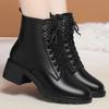 Fashion Women New Winter Black Short Boots Outdoor Non Slip Walking Shoes Casual Lace up Plush Boots Fashion Comfort Women Shoes Botas