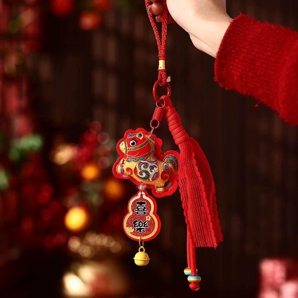 Gourd Chinese New Year Decoration Traditional Cartoon Blessing Wind Chime with Bells Ball Blessed Bag Pendant Door Decor