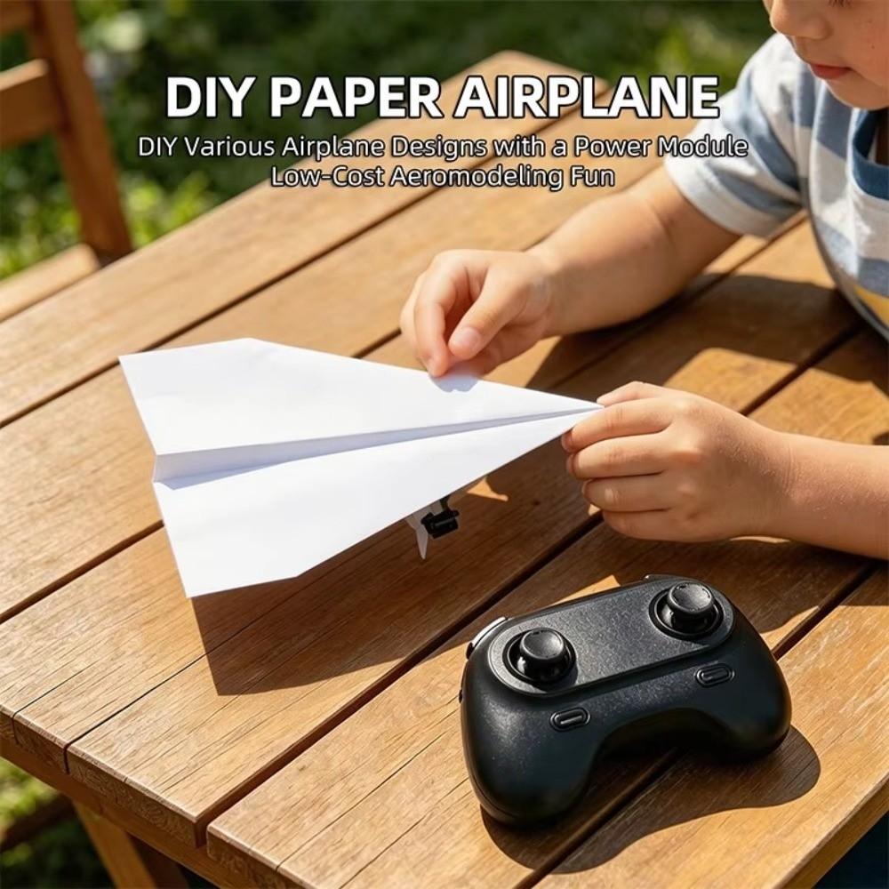 Foldable Remote Control Plane DIY Assembly Electric Aircraft Model Paper Airplane Kit Children