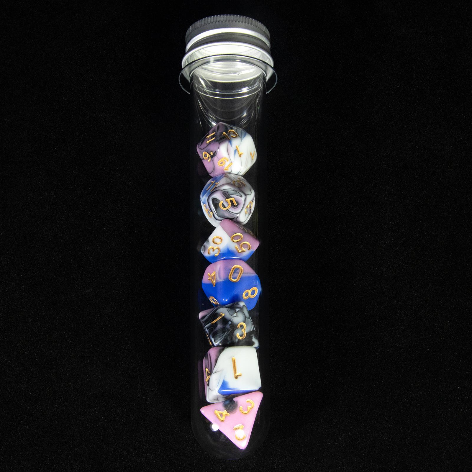 

Набір кубиків DND Mix Color Dice, 7 шт./комплект. Багатогранні кубики з трубкою для настільної гри DND Dragons Game A