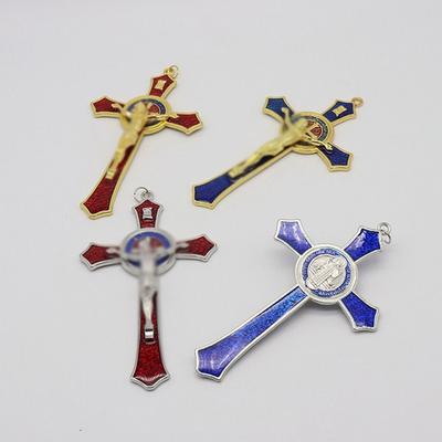 Katolický Svatý Kříž Přívěsek Modlitba Slitina Kristus Ručně vyráběný Náhrdelník Medaile Náboženský Přívěsek Vintage Náboženská Dekorace