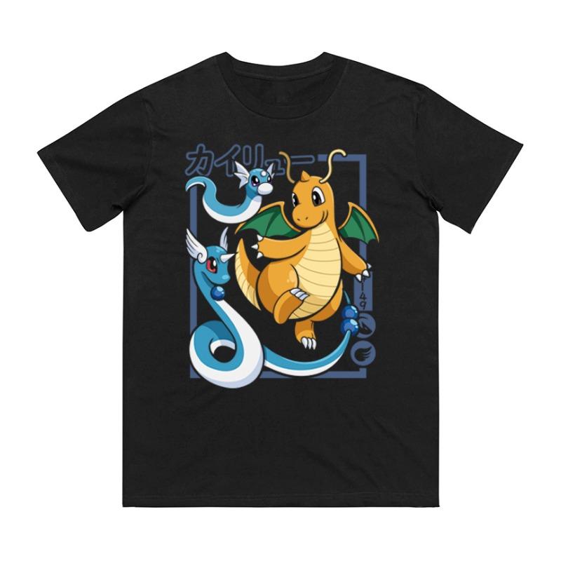 Pokémon Dratini Evolution Printed Pure Cotton T-shirt for Men and Women Spring/Summer New Collection Fashion Short Sleeved Shirt