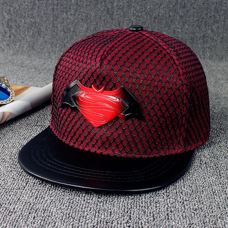 Summer Men and Women Superman Flat Hat Metal Hat Gradient S Iron Fashion  Sports Hip Hop Baseball Cap