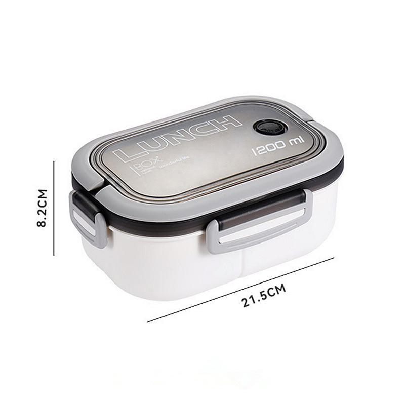 Double-layer Lunch Box Bag Portable Compartment Fruit Food Box Microwave Lunch Box With Fork Spoon Picnic Fresh Insulated Bag