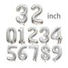 32 inch gold and silver number balloons, birthday party, Valentine's Day wedding, anniversary, New Year party decoration