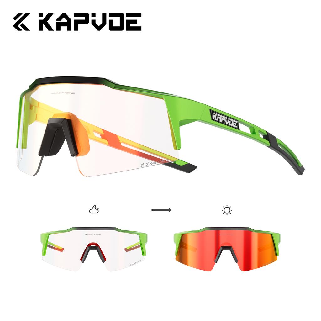 Lunettes de soleil Kapvoe Gold Photochromiques pour Cyclisme Homme Lunettes Mode Vélo de Montagne Vitesse Lunettes Cool Lunettes de Vue Sport VTT Vélo