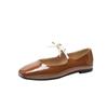 Fashion Flat Shoes for Women 2025 New Spring and Autumn Bow Shallow Mouth French Retro Ballet Red Mary Jane Shoes Large Size 44 43