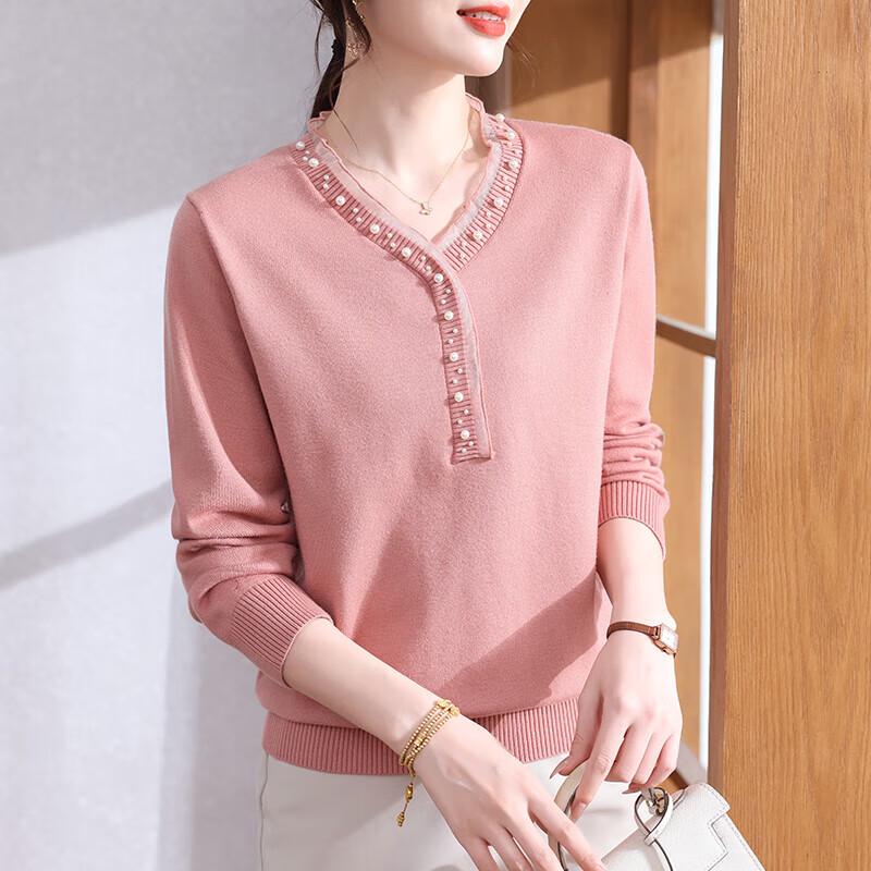 

Женский трикотажный топ с V-образным вырезом и длинными рукавами XUEXI XL