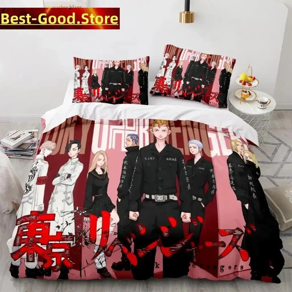 Anime Tokyo Revengers Ryuguuji Ken Sano Manjiro Set Biancheria da Letto Stampa Con Federa Copripiumino Singolo Matrimoniale Queen King Size