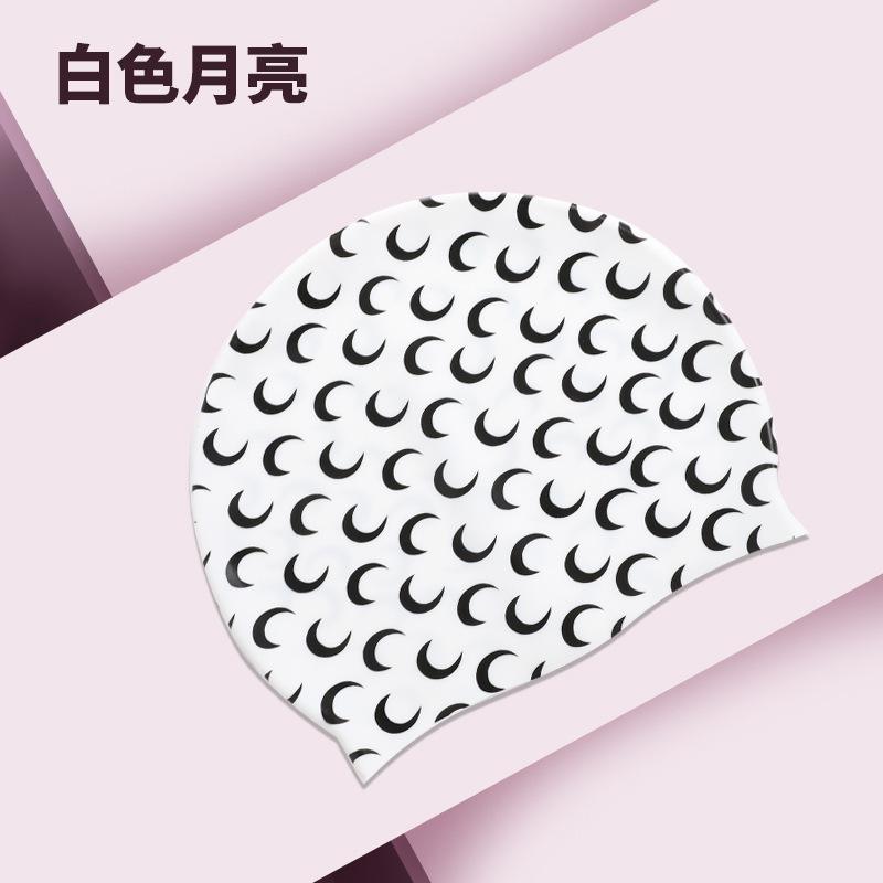 Cartoon Pattern Swimming Cap Does Not Restrain the Head Men's Swimming Hat Long Hair Ear Protection Silicone Adult Fashion Large