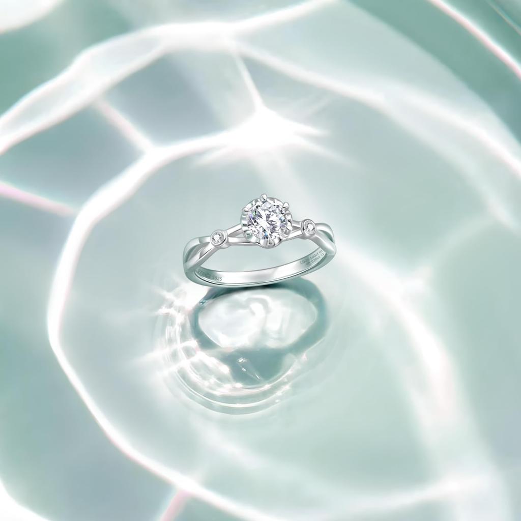 FANCIME Diamond Ring for Total Main Stone Sterling Size of Proposal Pure Wedding Gift Wrapping Included Women, 3-Stone Lab-Grown Diamonds, 0.53ct