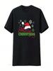 Merry Christmas Santa Hat And Snowflakes Wounisex S Plus Size T Shirt Black Vintage Washed Versatile Breathable Soft