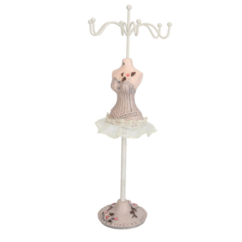 Manekin Sukienka Stojak Ekspozycyjny na Biżuterię Model Sukienki Kolczyki Naszyjnik Organizer na Biżuterię Dekoracyjny Uchwyt na Biżuterię Lalka