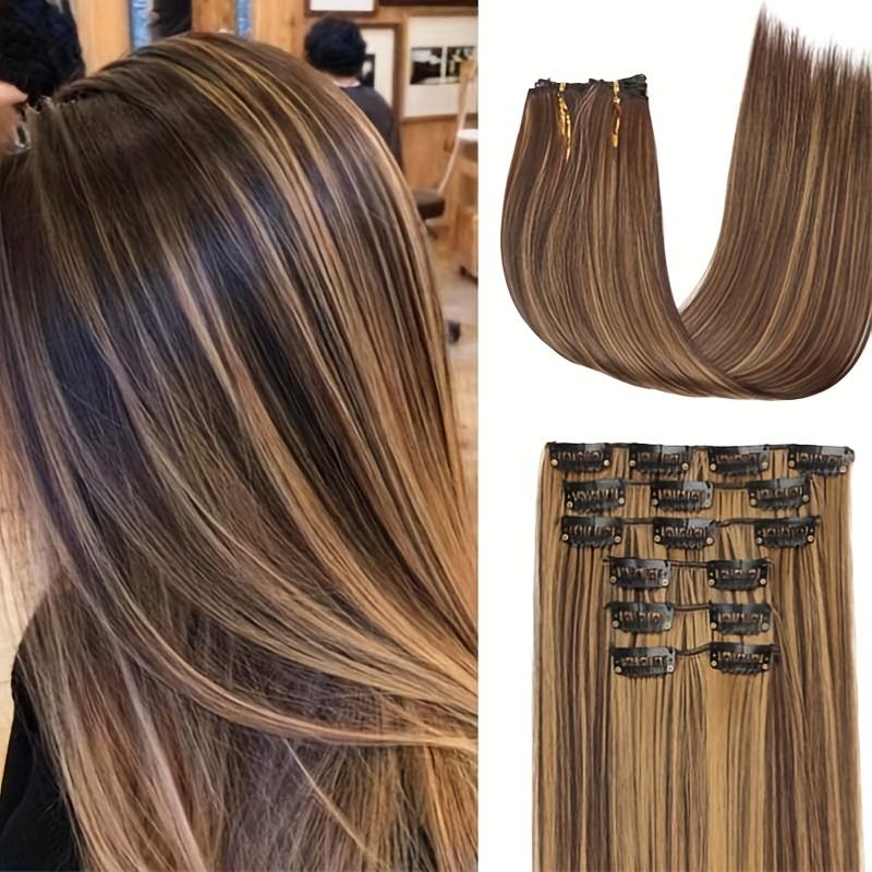 16pcs Clip In Long Straight Hair