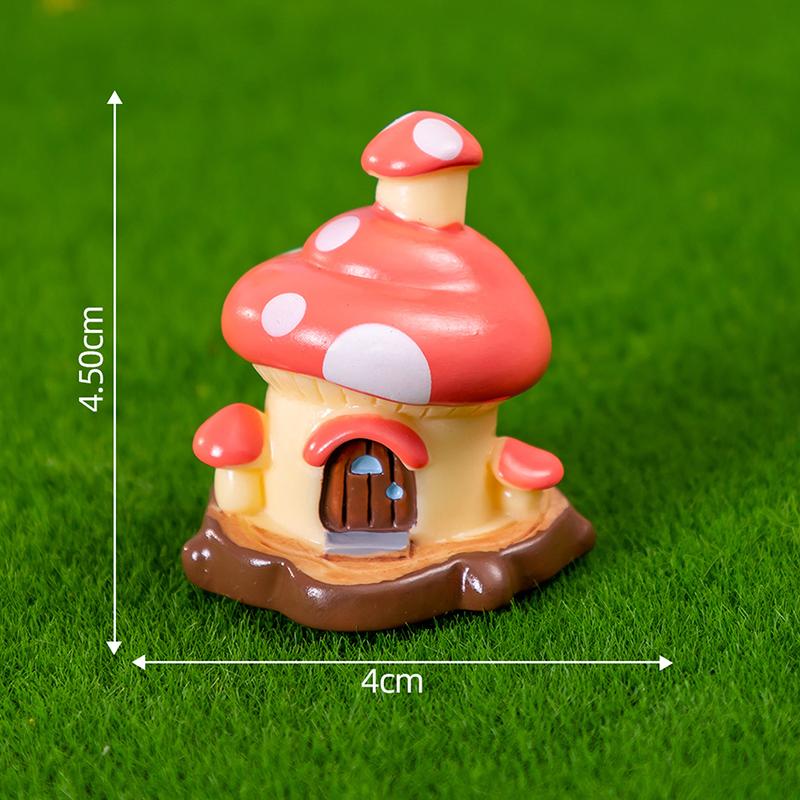 Mini Cartoon Mushroom Pumpkin House Micro Landscape Decoration For Car Home Desktop Ornaments